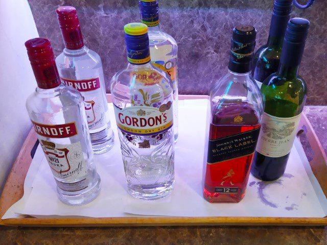 SATS Premier Lounge T3 Review - Selection of Spirits and Hard Liquor