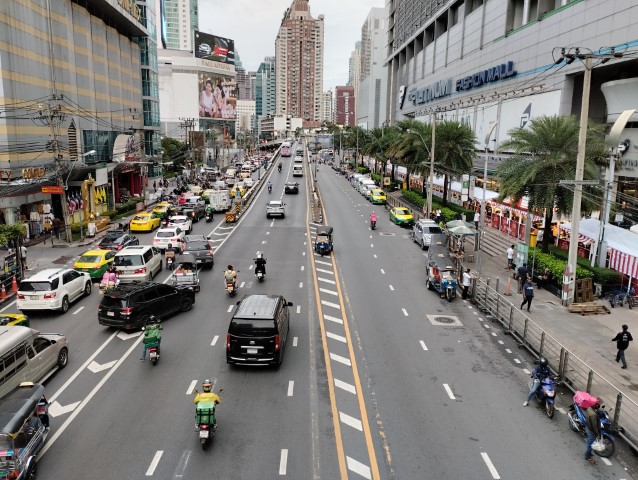 View of Bangkok Traffice while Heading towards Platinum Mall in Bangkok