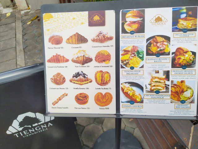 Tiengna Viennoiserie Bangkok Menu