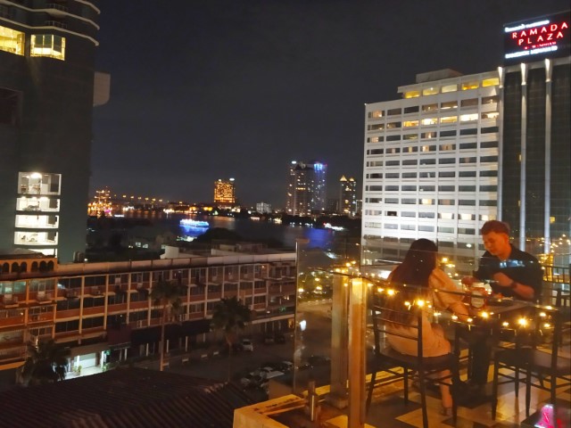 Views of Chao Phraya River from Top Knot Rooftop Bar and Restaurant Bangkok