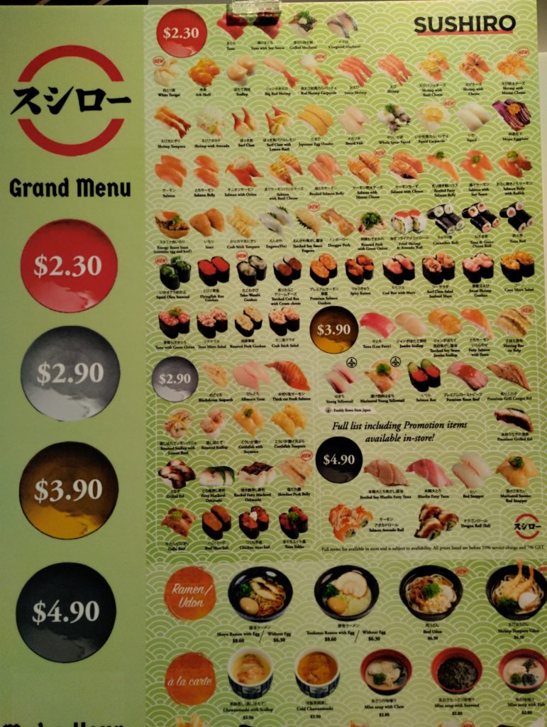Sushiro Grand Menu - Sushi and Ramen Menu