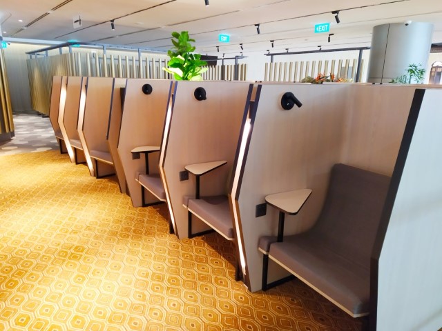 Individualised cubicles at Blossom Lounge Terminal 4 Changi Airport