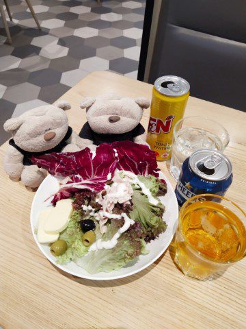 Salad at Blossom Lounge Terminal 4 Changi Airport