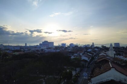 Sunrise View from roof top of Armenian Street Heritage Hotel Penang