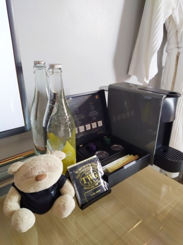 Bottled water, nespresso machine and TWG tea in Prestige Hotel Penang Deluxe Room