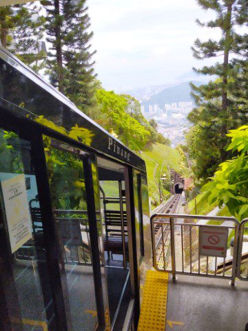 Arriving at Penang Hill Upper Station via Funicular