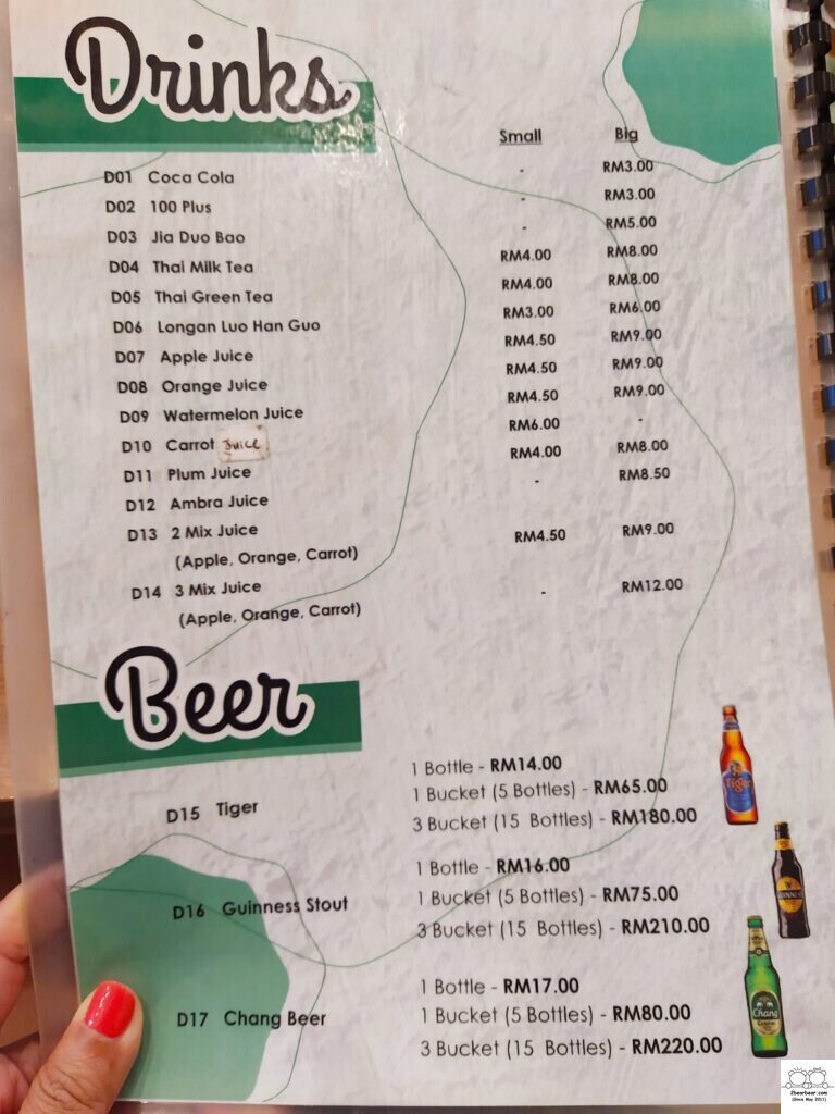 Tem Xim Charcoal Mookata Menu - Beverages