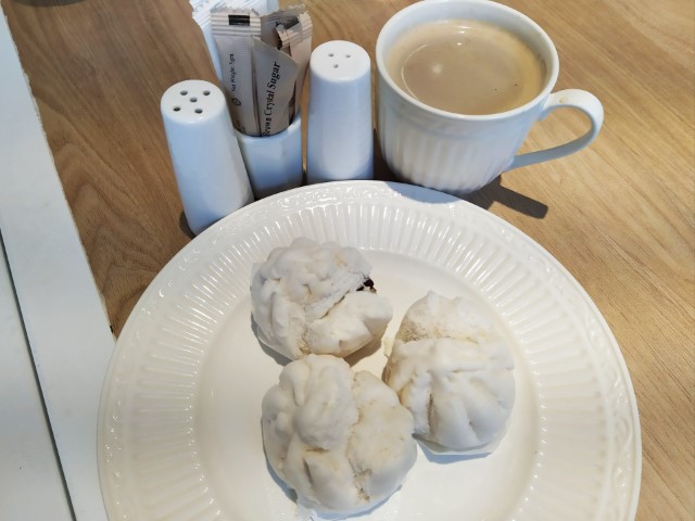 Prestige Hotel Penang Breakfast Review - Coffee and Char Siew Bao (which was very good!)