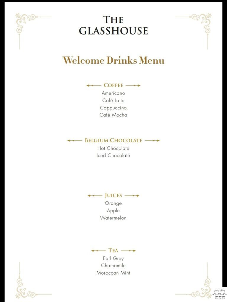 Prestige Hotel Penang Welcome Drinks Menu 2