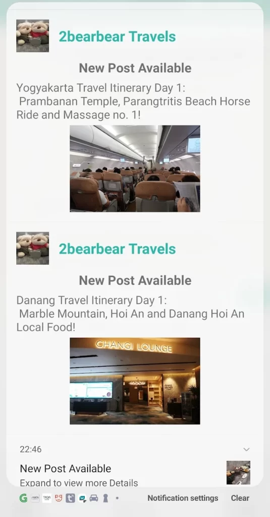 2bearbear Travel App - New Post Available