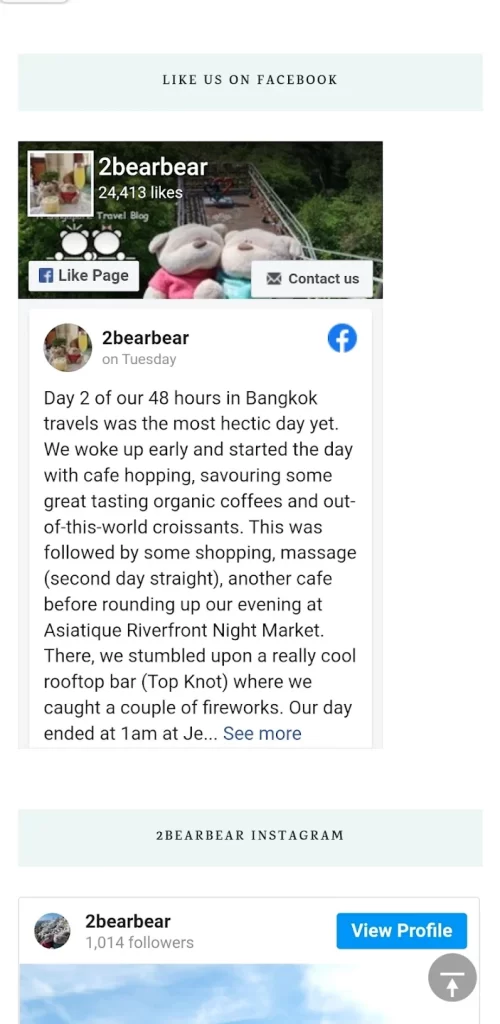 2bearbear Travel App - Social Media (Facebook)