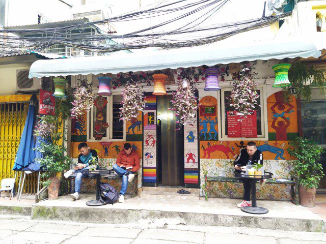 Entrance of Railway Cafe Hanoi 