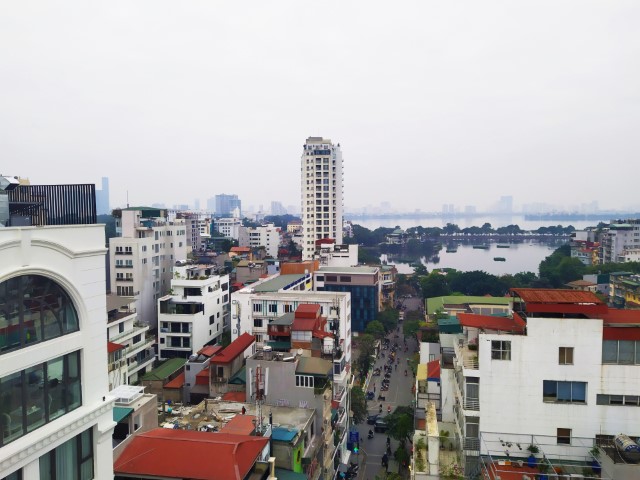 14' Roof Top Bar views over Truc Bach Lake from Flower Garden Hotel Hanoi