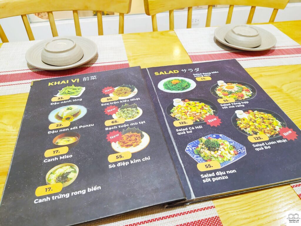 Tram Sushi Menu Hanoi