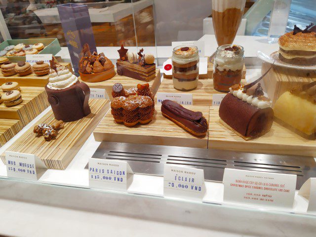 Check out the pastries, especially the Mug Mousse from Maison Marou Hanoi