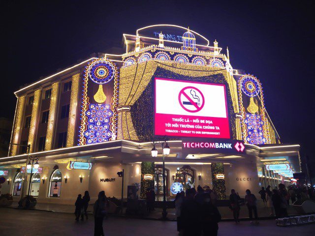 Trang Tien Plaza Hanoi during night walking street hours on weekends