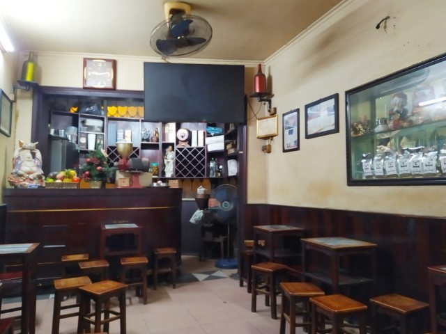 Inside the original egg coffee place - Cafe Giang