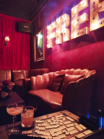 Ambience inside Unicorn Pub Hanoi Cushioned leather seats further inside