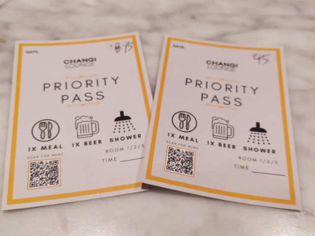 New Vouchers given to guests upon arrival at Changi Lounge December 2022