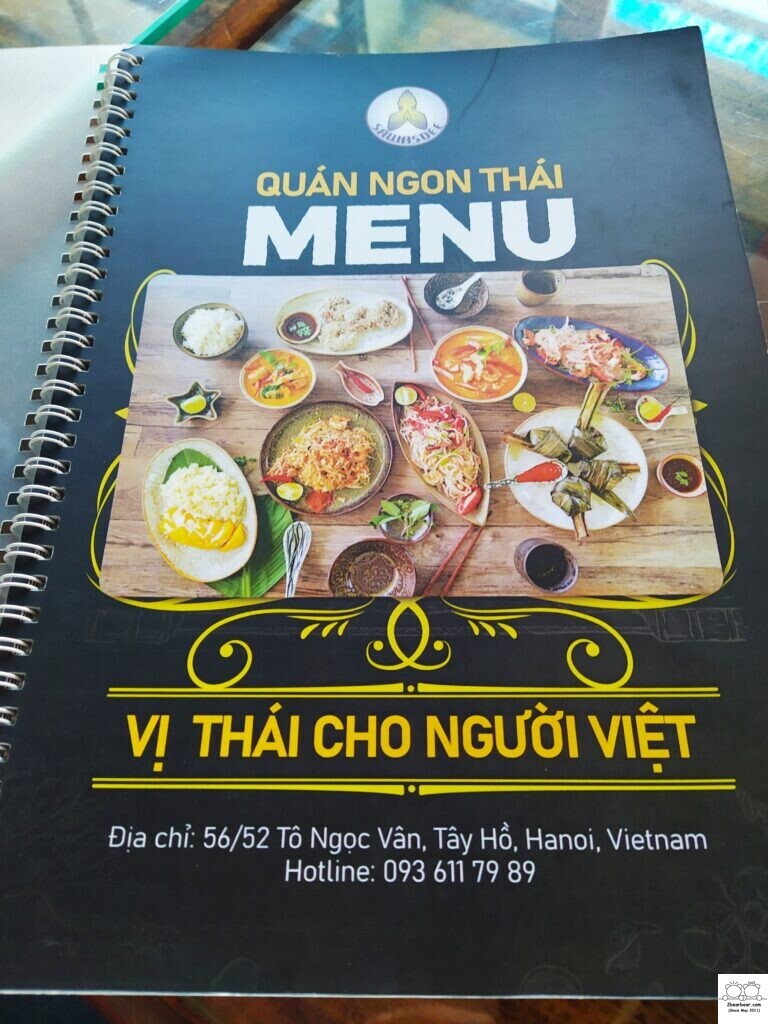 Sawasdee Quan Ngon Thai Restaurant Hanoi Menu