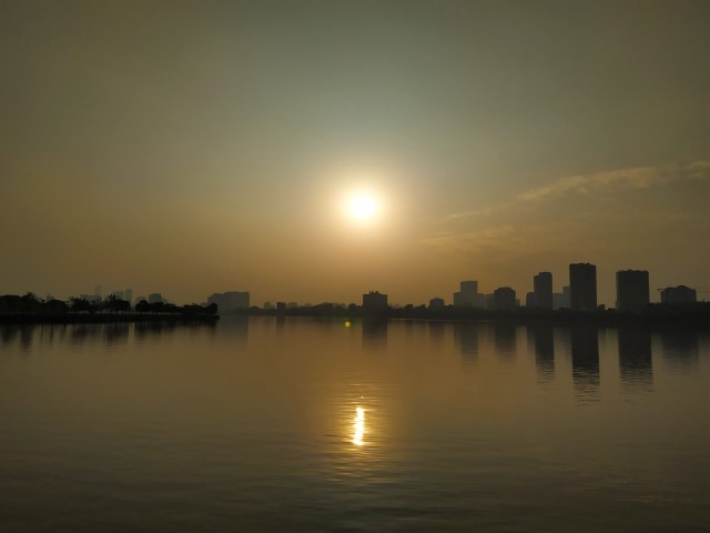 Sunset over Ho Tay Lake as seen from El Loco Tapas Bar Hanoi