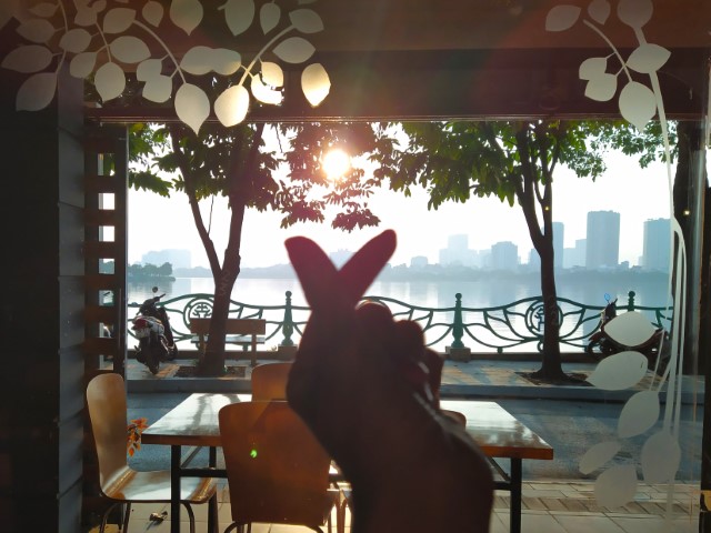 Sunset as seen from El Loco Tapas Bar Hanoi