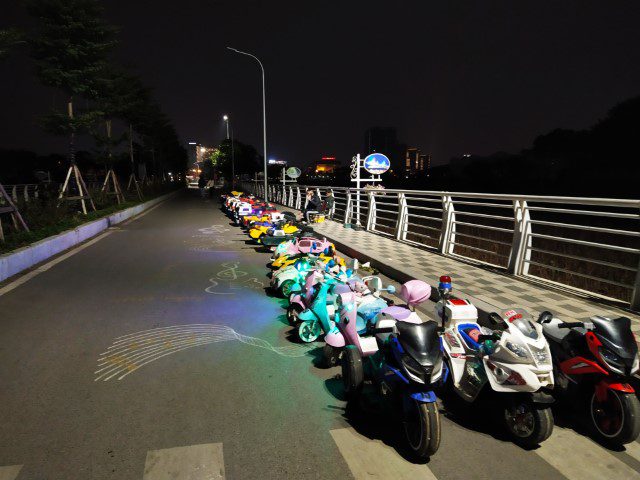 Motorised cars for kids at Trinh Cong Son Walking Street Hanoi