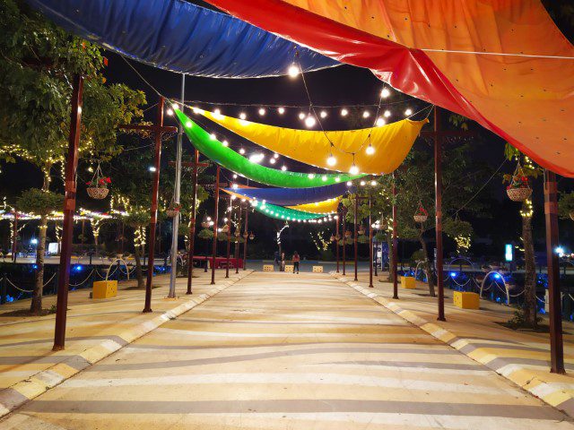 Colourful banners along Trinh Cong Son Walking Street Hanoi