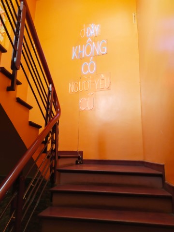 G Kim's Coffee and Tea Hanoi Review - Stairs leading upstairs to the roof top