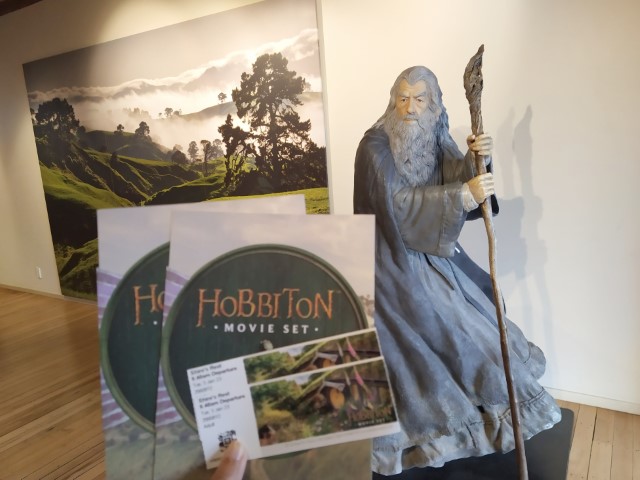 Collecting our Hobbiton Tickets at The Shire's Rest 