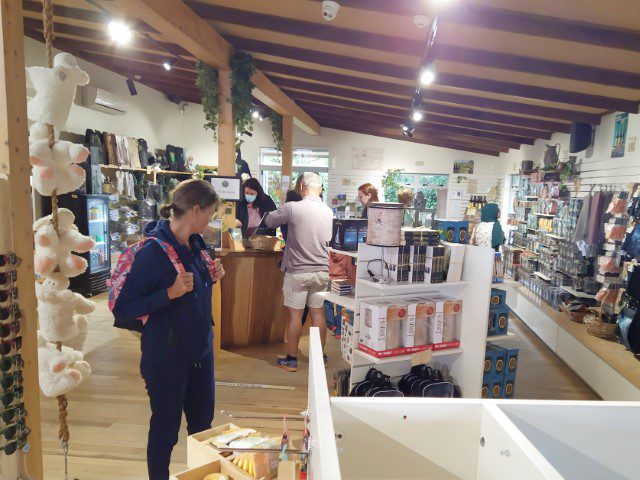 Inside souvenir shop of the Shire's Rest at Hobbiton