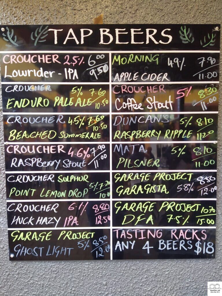 BREW Craft Beer Pub Rotorua Craft Beer Menu