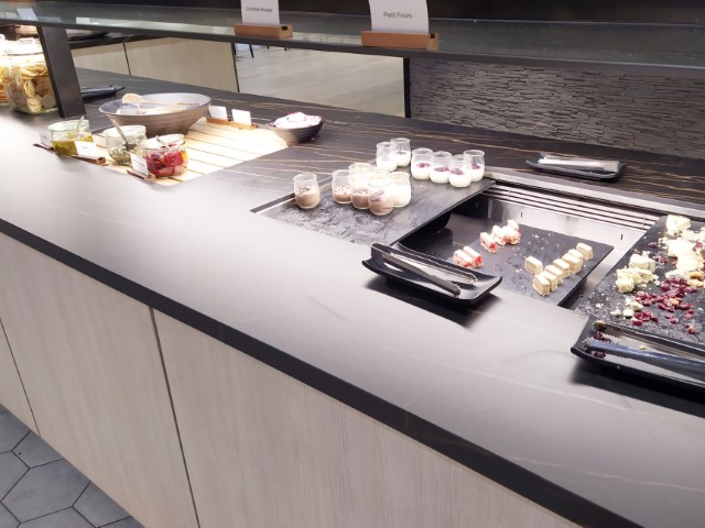 Strata Lounge Auckland Airport Food Options - Cheese and Fruit Yoghurt