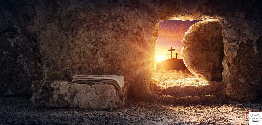 Jesus arose leaving behind the empty grave