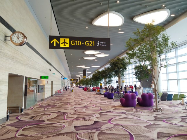 Heading to boarding gate at Changi Airport Terminal 4