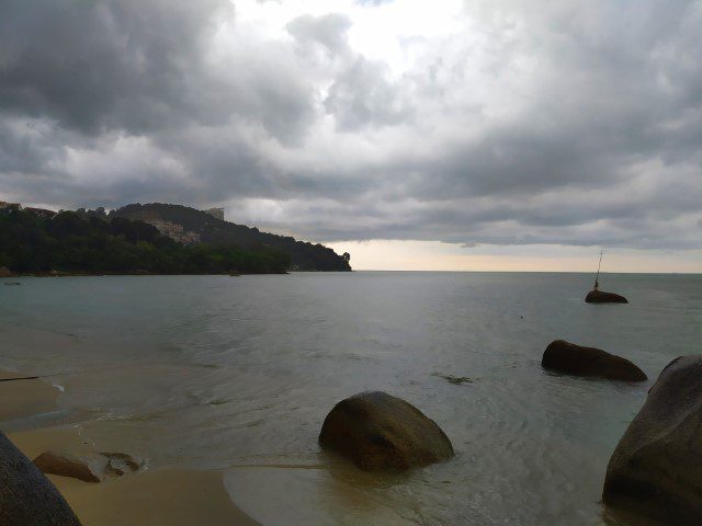 "Elephant Rocks" next to beach at Miami Cafe Penang