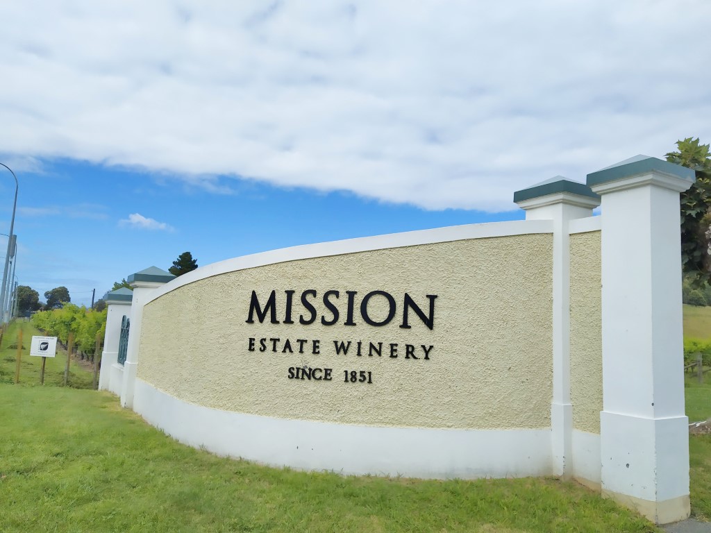 Arriving at Mission Estate Winery Napier (established since 1851)