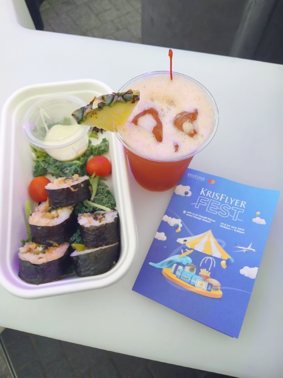 Unagi Gimbap and Singapore Sling Cocktail from KrisFlyer Fest Changi Airport Jewel 2023
