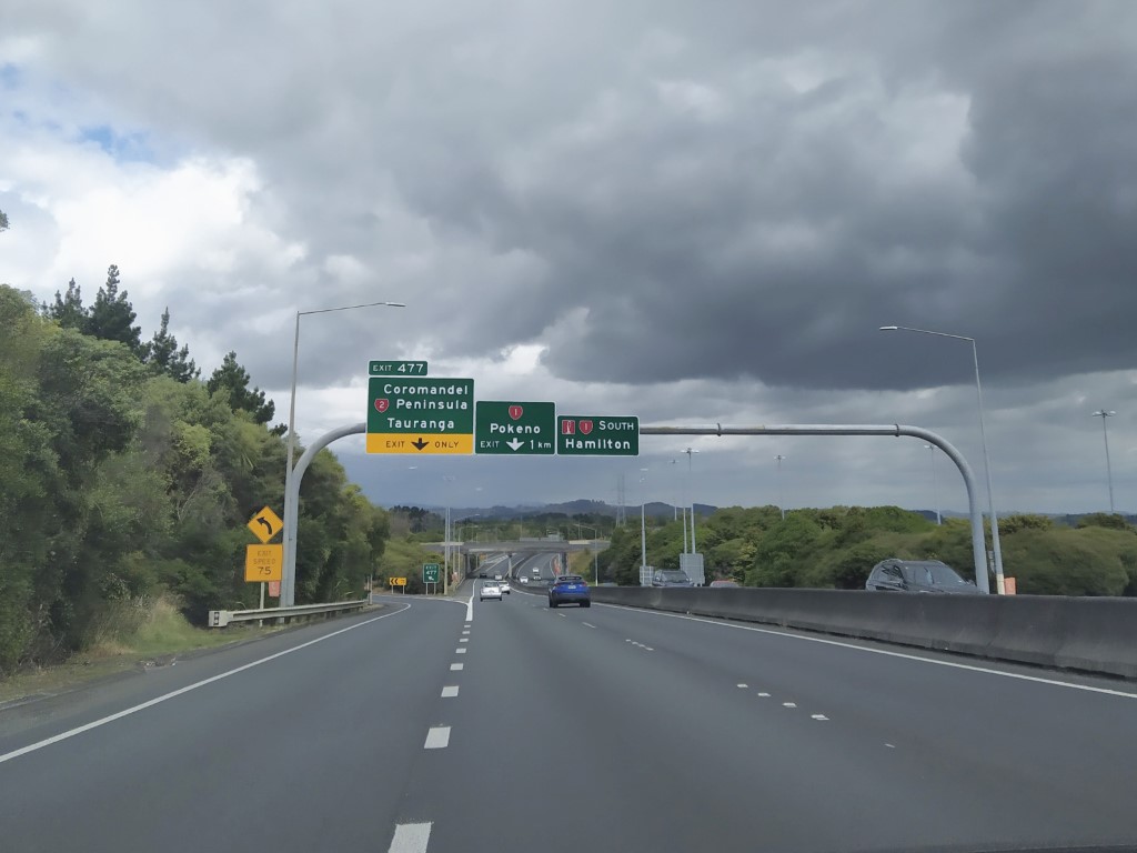 Driving from Auckland Airport to Hamilton New Zealand