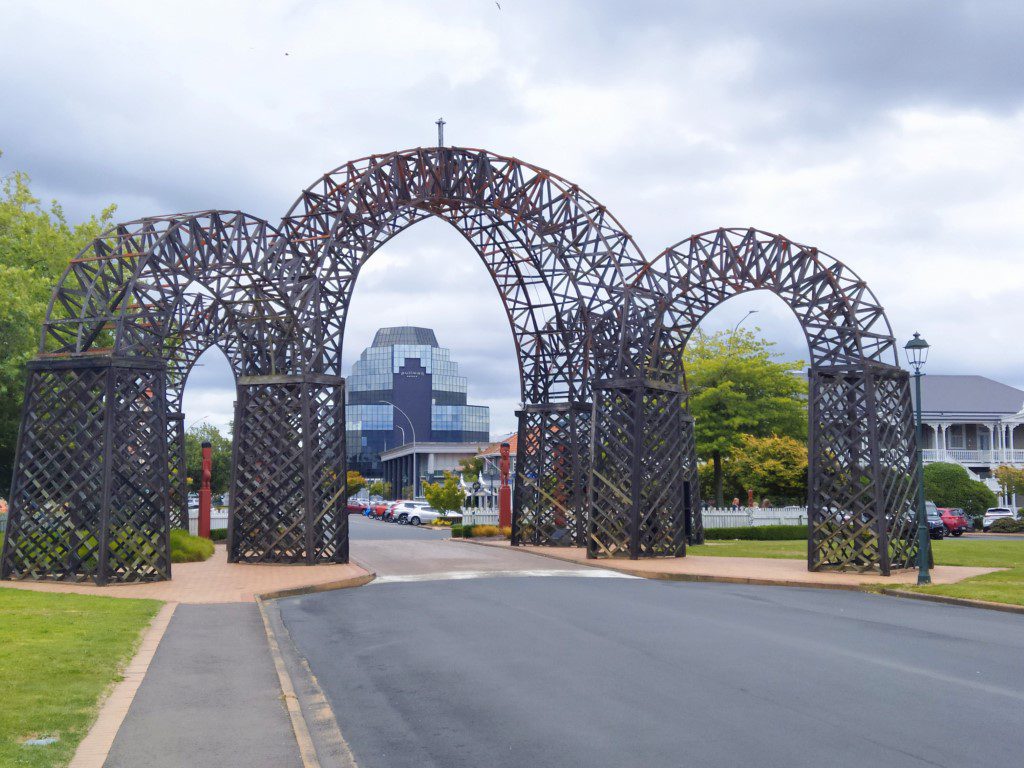 Entering into the Government Gardens of Rotorua New Zealand