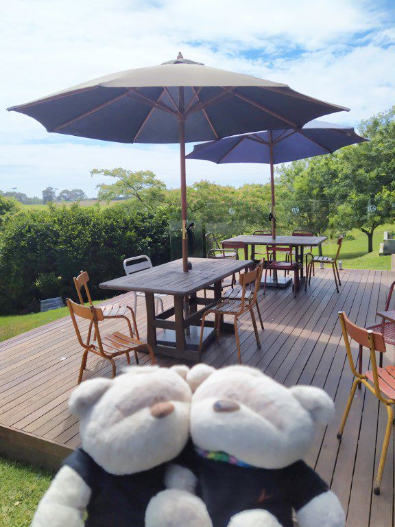 Outdoor Seating area at Te Awanga Estate New Zealand