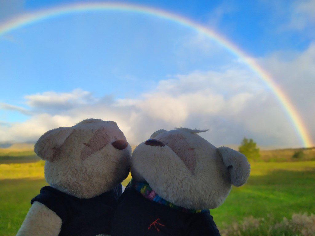 2bearbear witnessing rainbow off Skotel Alpine Resort