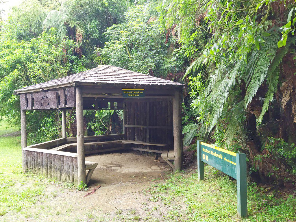 Historic Ruakuri Tea Kiosk at entrance of Ruakuri Bush Walk