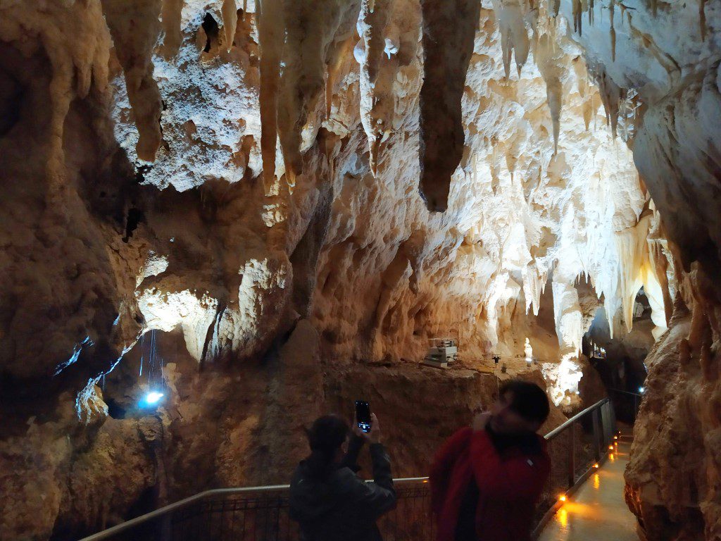 Entering into the first chamber of the Ruakuri Caves as part of Waitomo Glowworm Caves Visit 