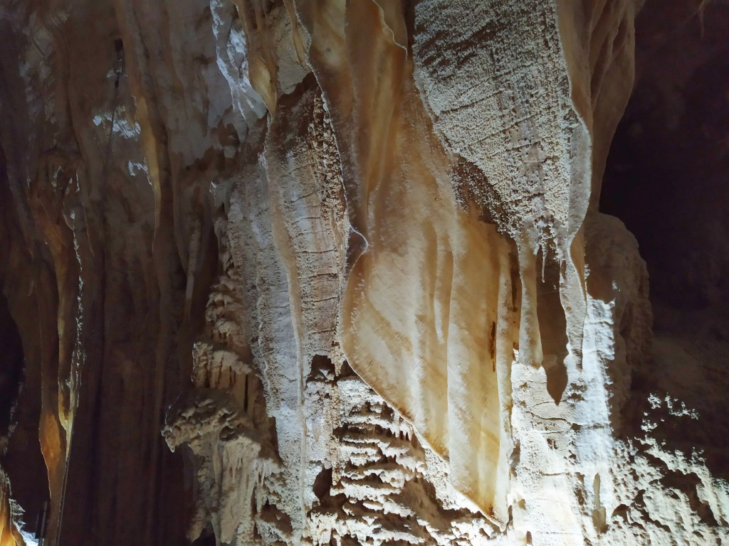 Flowstones - sheetlike deposits at Ruakuri Cave at Waitomo Glowworm Caves