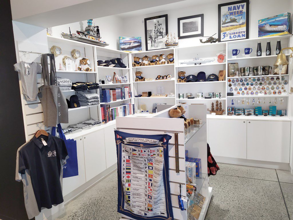 Souvenir shop at the entrance of Torpedo Bay Navy Museum NZ