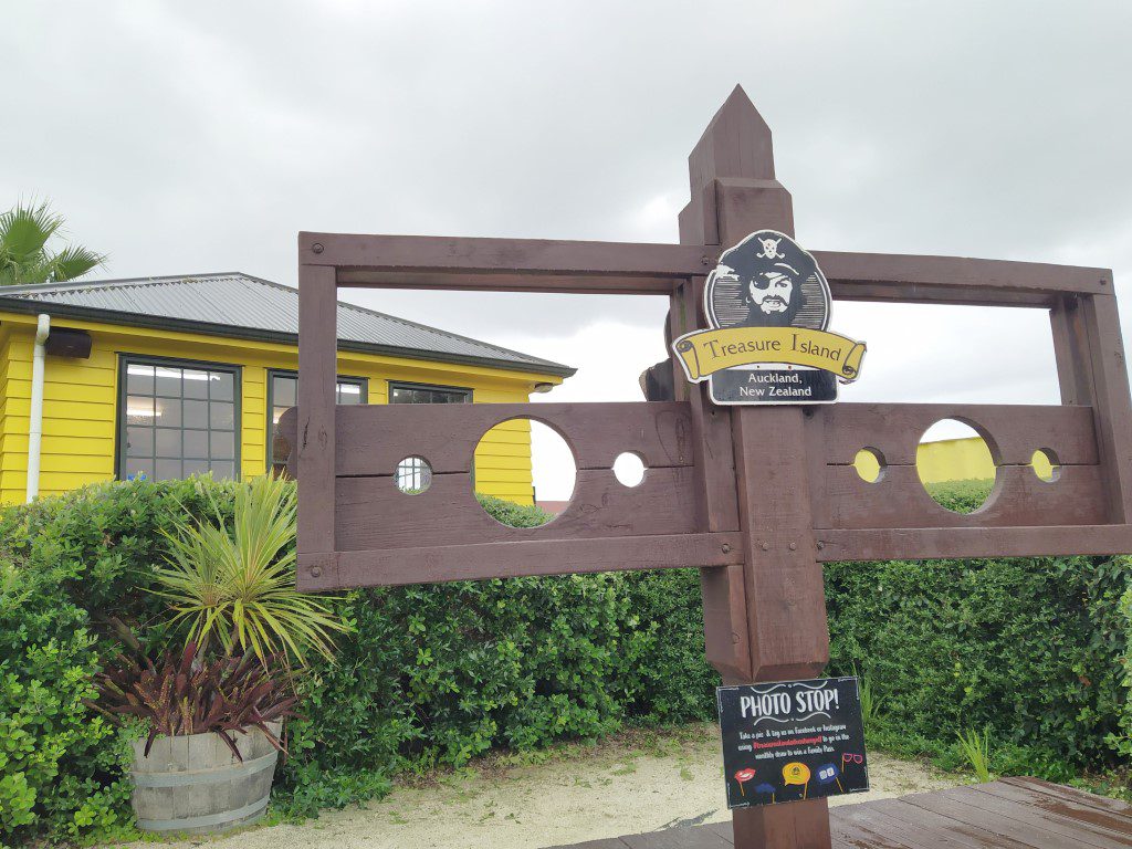 Photo Stop of being a prisoner at Treasure Island Mini Golf Auckland