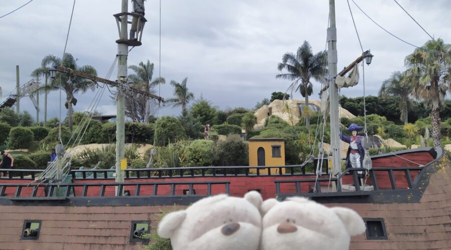 Ship with "explosive cannon" at Treasure Island Mini Golf Auckland