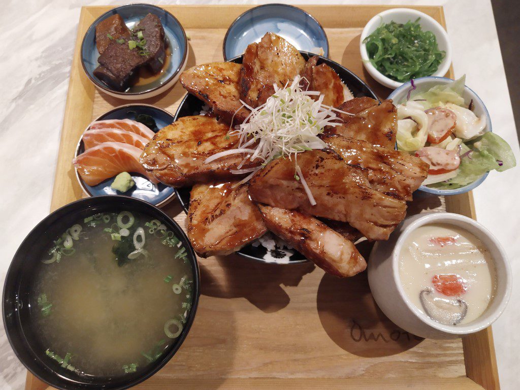 Omote Chargrilled "Samgyeopsal" Butadon with Premium Set ($25.80 + $8.80)