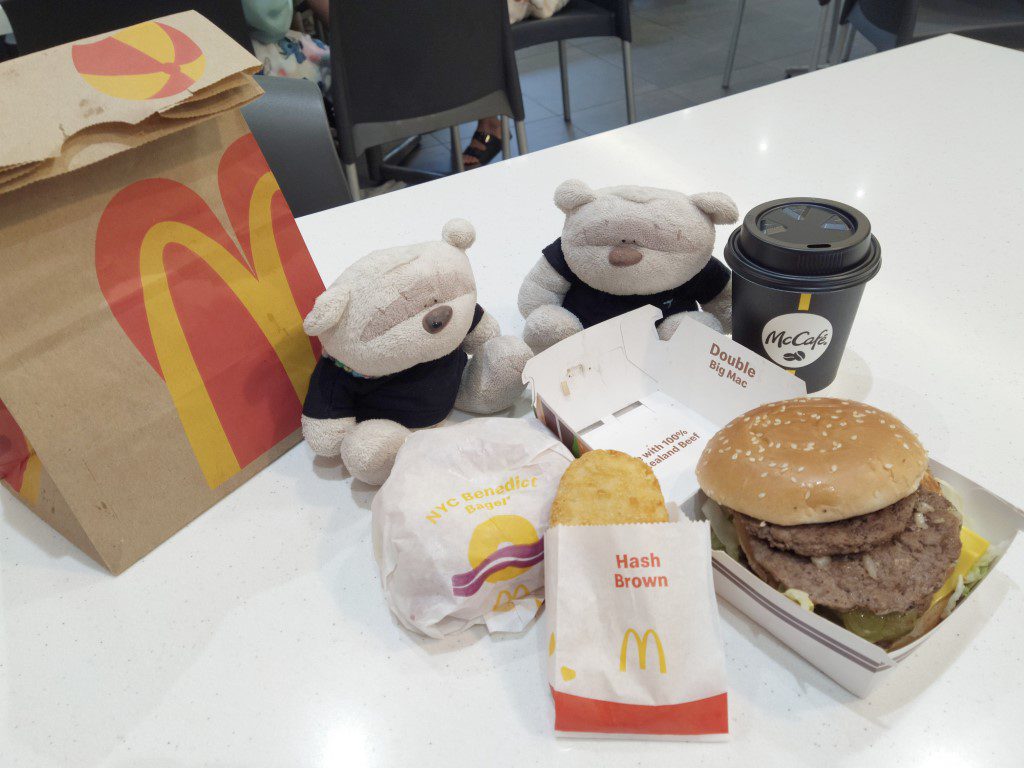 Enjoying Double Big Mac Burger (with 100% New Zealand Beef) at World's Coolest McDonald's in Taupo New Zealand